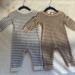 Baby Gap Striped Kids One Piece Set - Cream and Tan